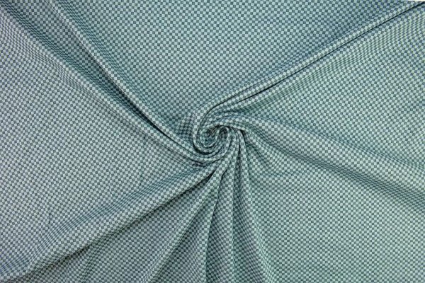 Baumwolljersey Mini Karo Muster hellblau